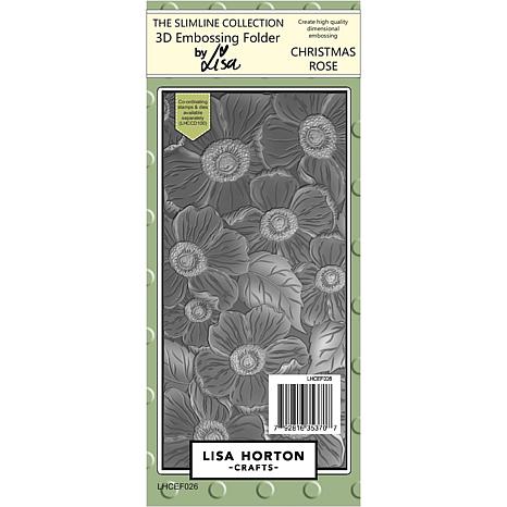 Lisa Horton That Craft Place Christmas Rose Slimline Embossing Folder