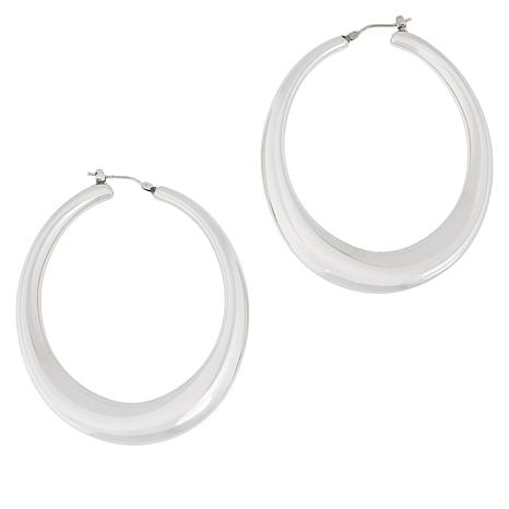 Soave Oro K Gold Electroform Elongated Hoop Earrings