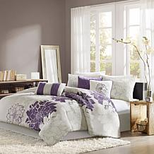 Madison Park Lola Comforter Set Twin - Gray/Purple