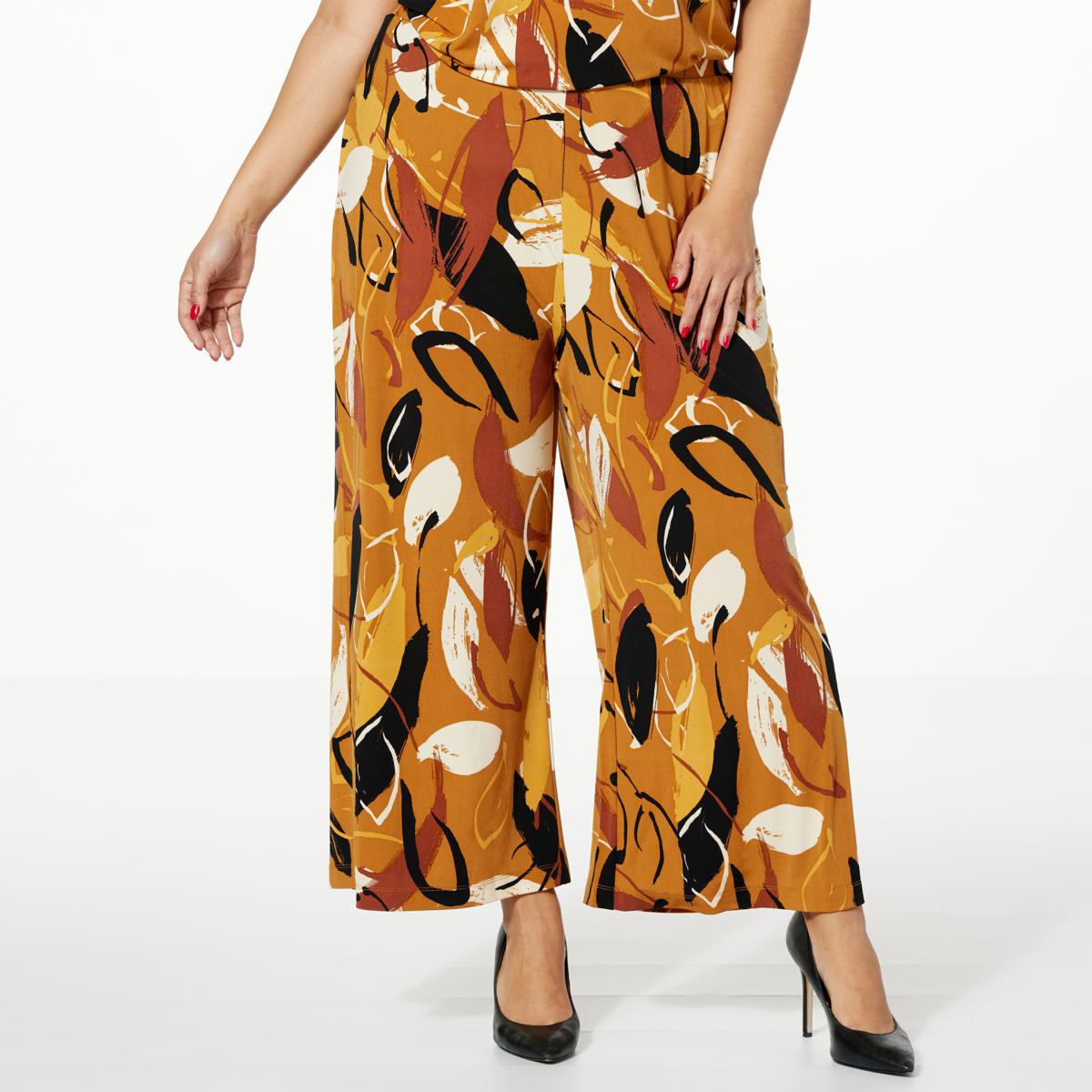 Antthony Printed Studio Knit Pull On Crop Pant Hsn