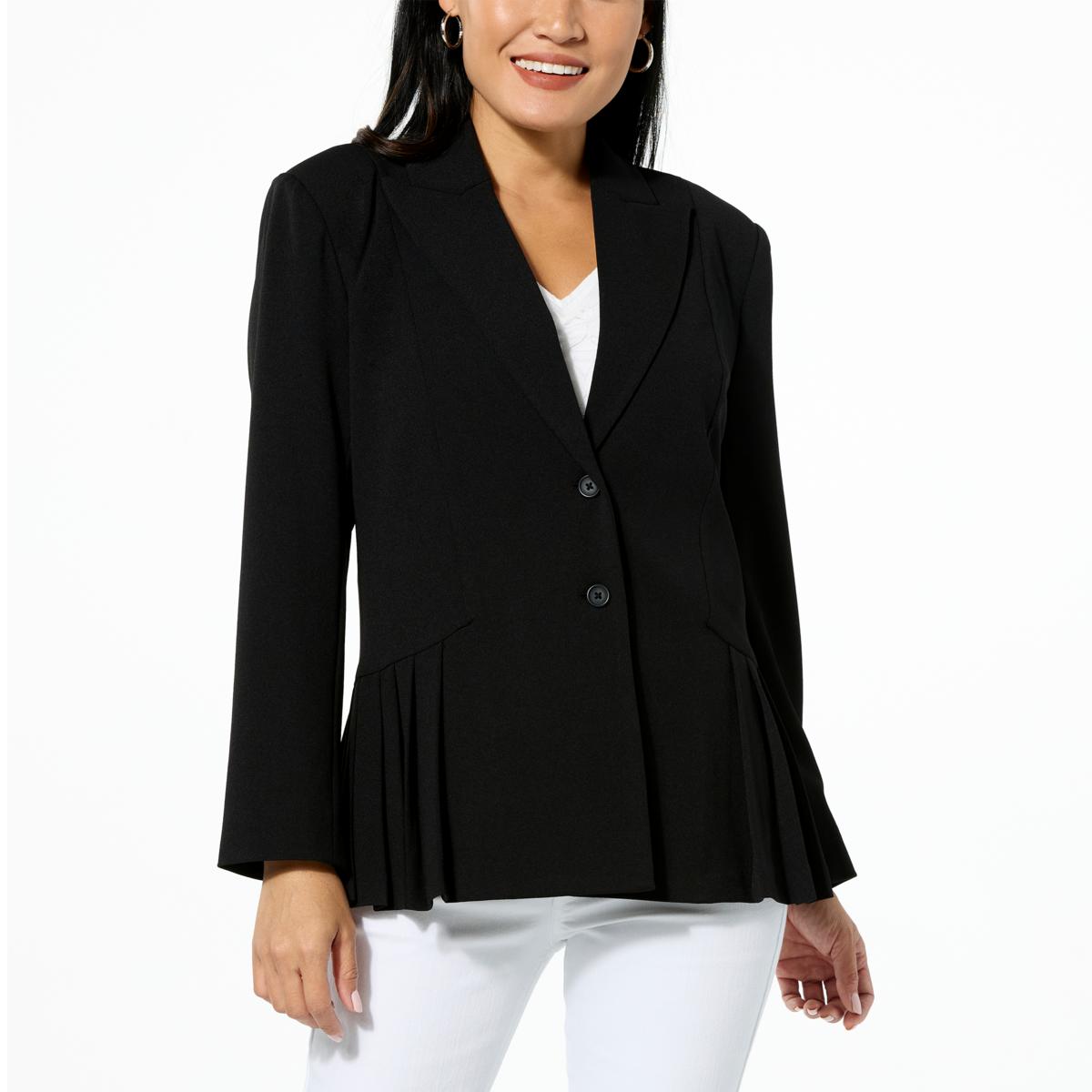 C Wonder By Christian Siriano Pleated Peplum Blazer Hsn