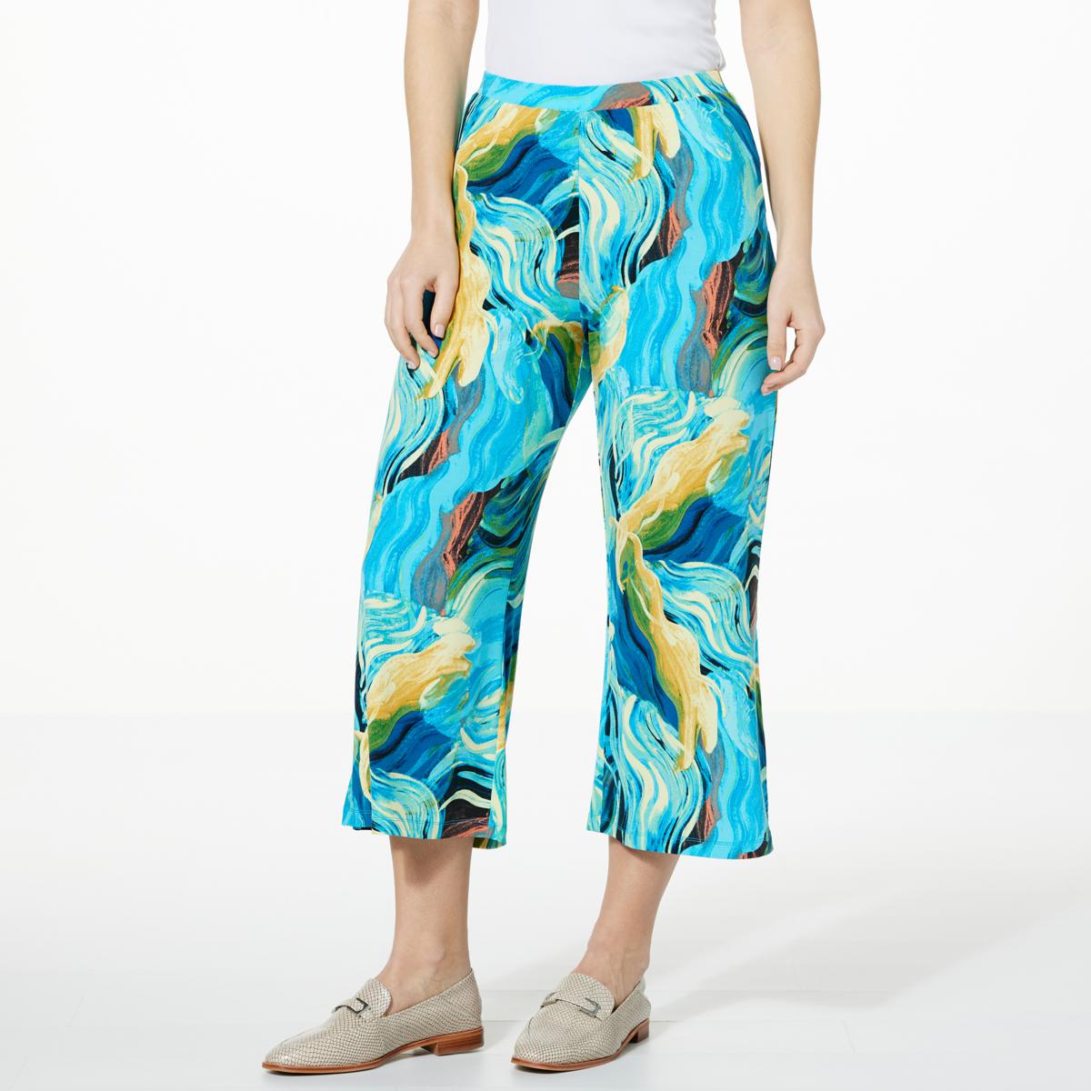 Antthony Printed Studio Knit Pull On Crop Pant 22197954 HSN