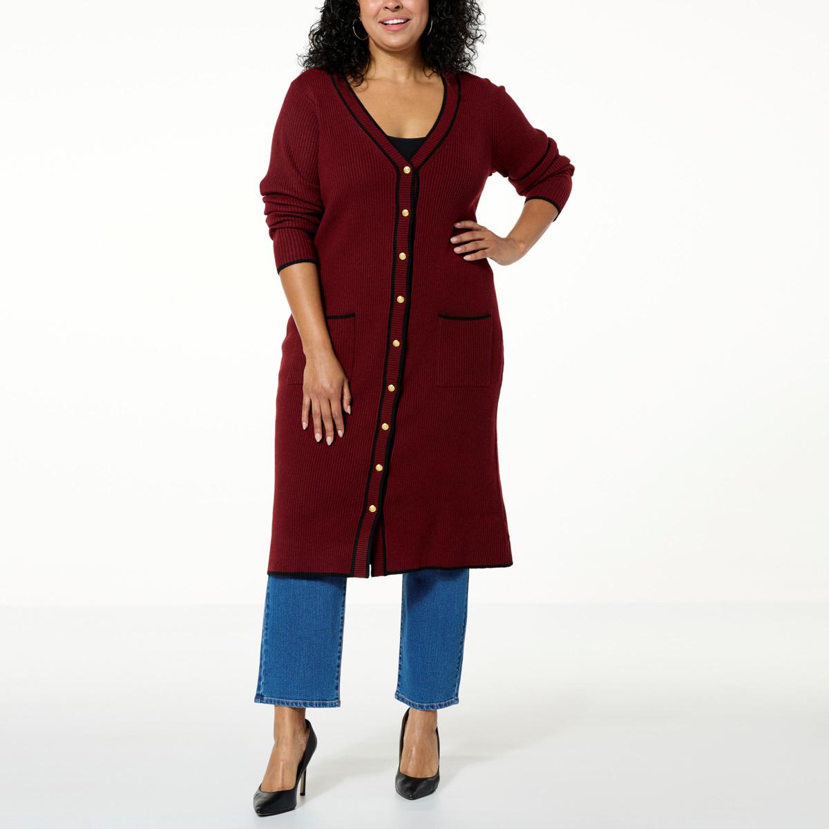 G By Giuliana Black Label Long V Neck Duster Cardigan 20839155 HSN