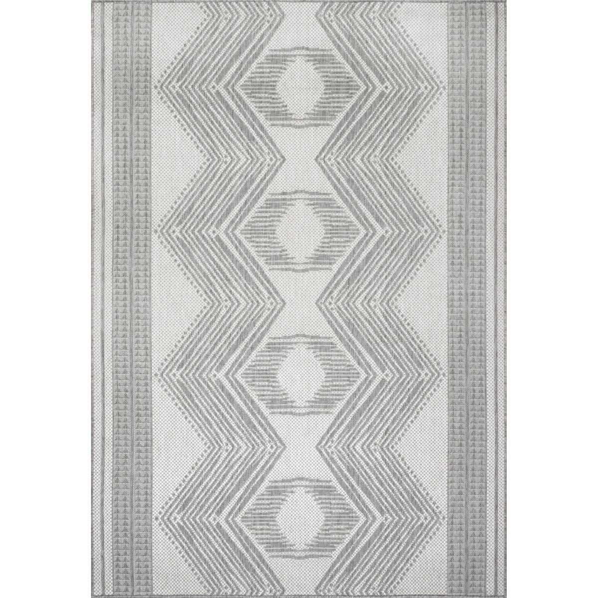 Nuloom Ranya Tribal Indoor Outdoor Area Rug Light Gray Hsn