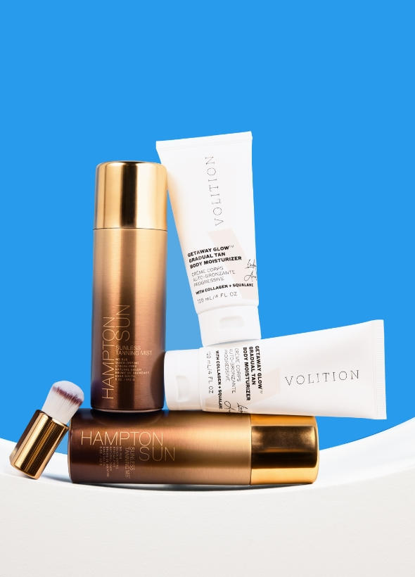Hampton Sun and Volition Beauty tanning products