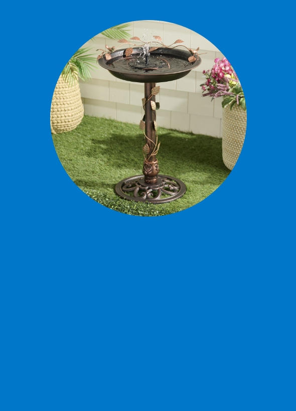 Belmont Gardens Spetta Solar Metal Bird Bath Fountain