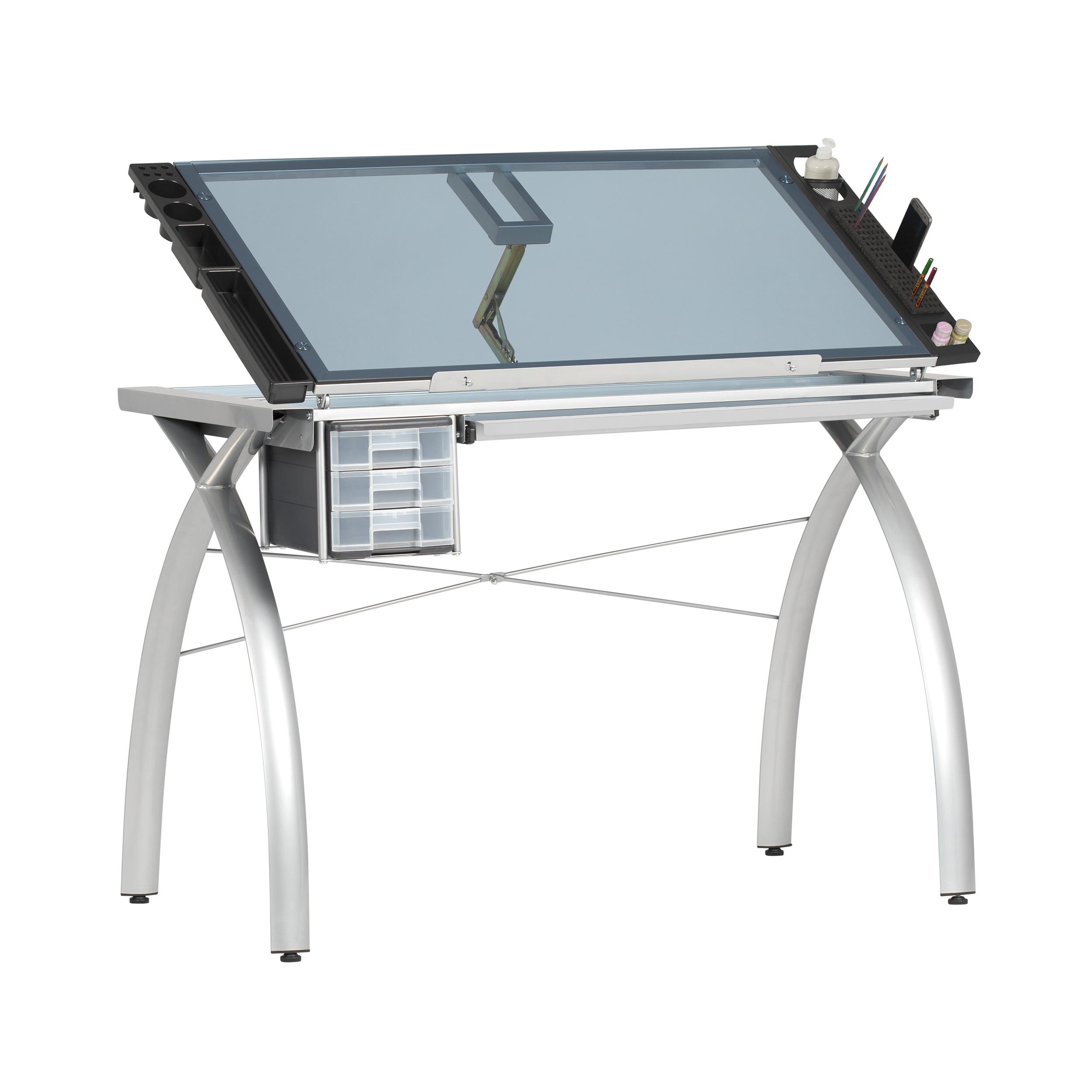 Studio Designs Futura Drafting Table Adjustable Top and Supply Storage ...