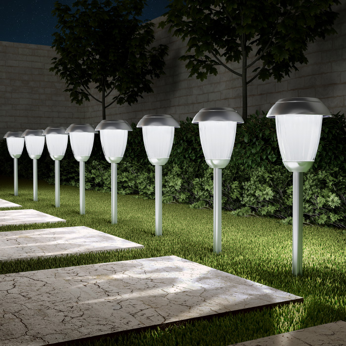 Nature Spring 16" Solar Path Outdoor Stake Lights Set of 8 20434383 HSN