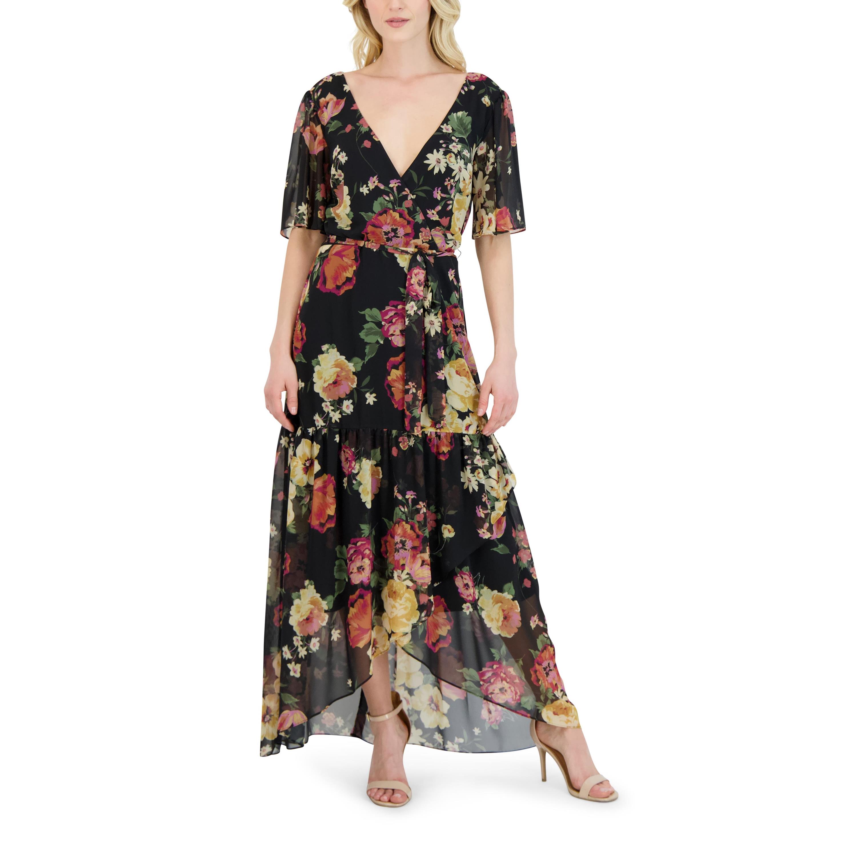 Donna Ricco Flutter Sleeve Maxi Dress - 20442588 | HSN