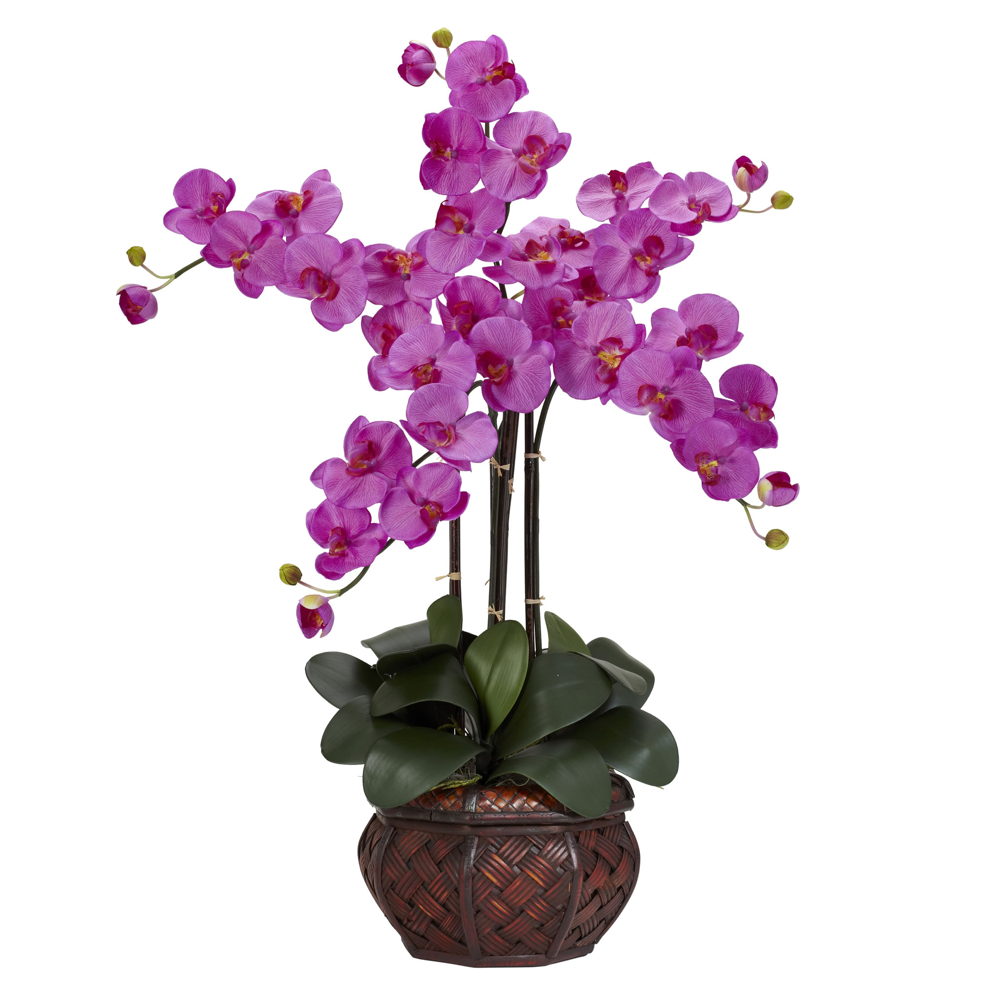 Nearly Natural Phalaenopsis w/Decorative Vase Silk Flower Arrangement