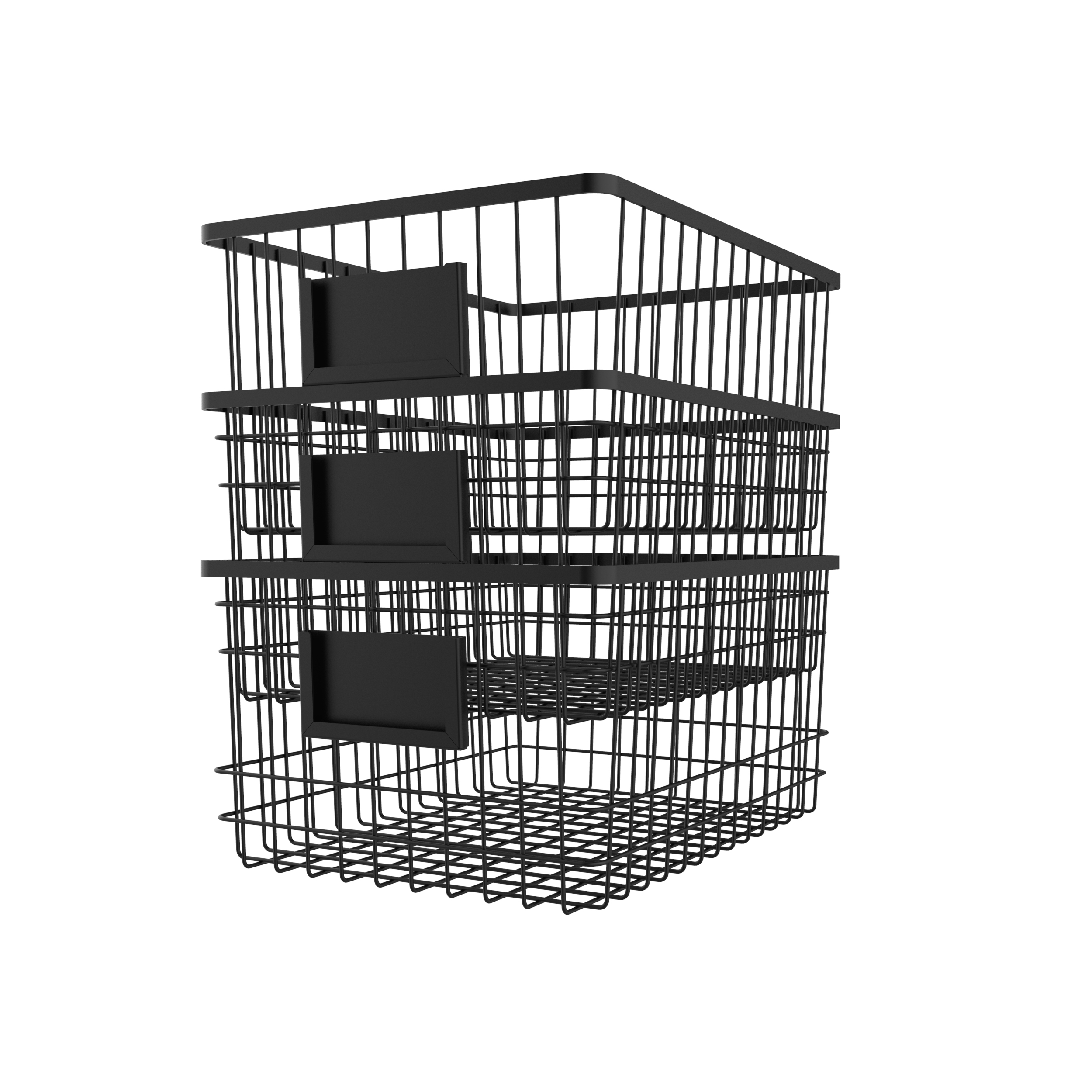Oceanstar Metal Wire Storage Basket Black Set of 3 20823552 HSN