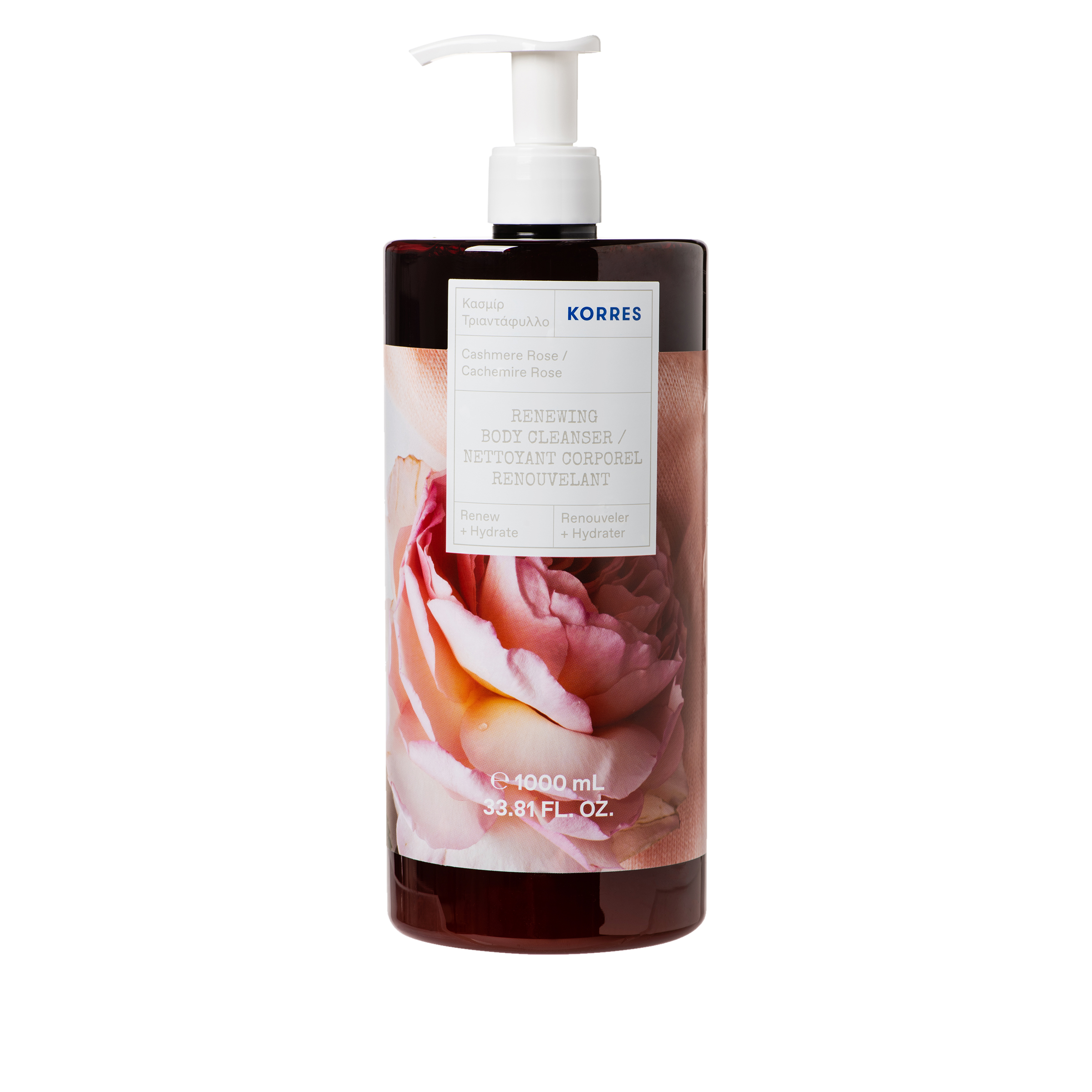 Korres 1 Liter Cashmere Rose Renewing Body Cleanser 9749734 HSN