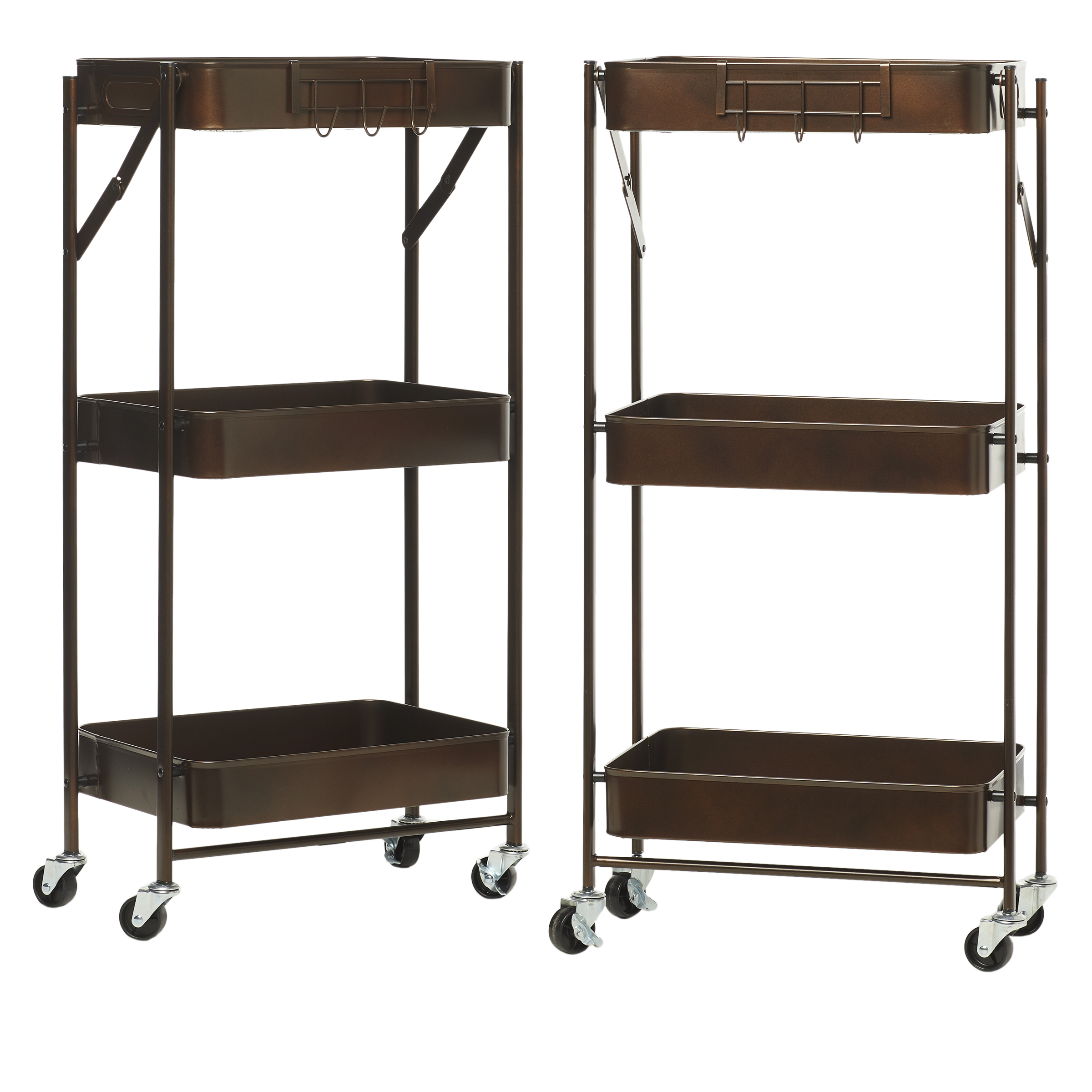 Origami 3Tier Rolling Foldable Cart Set of 2 20340733 HSN