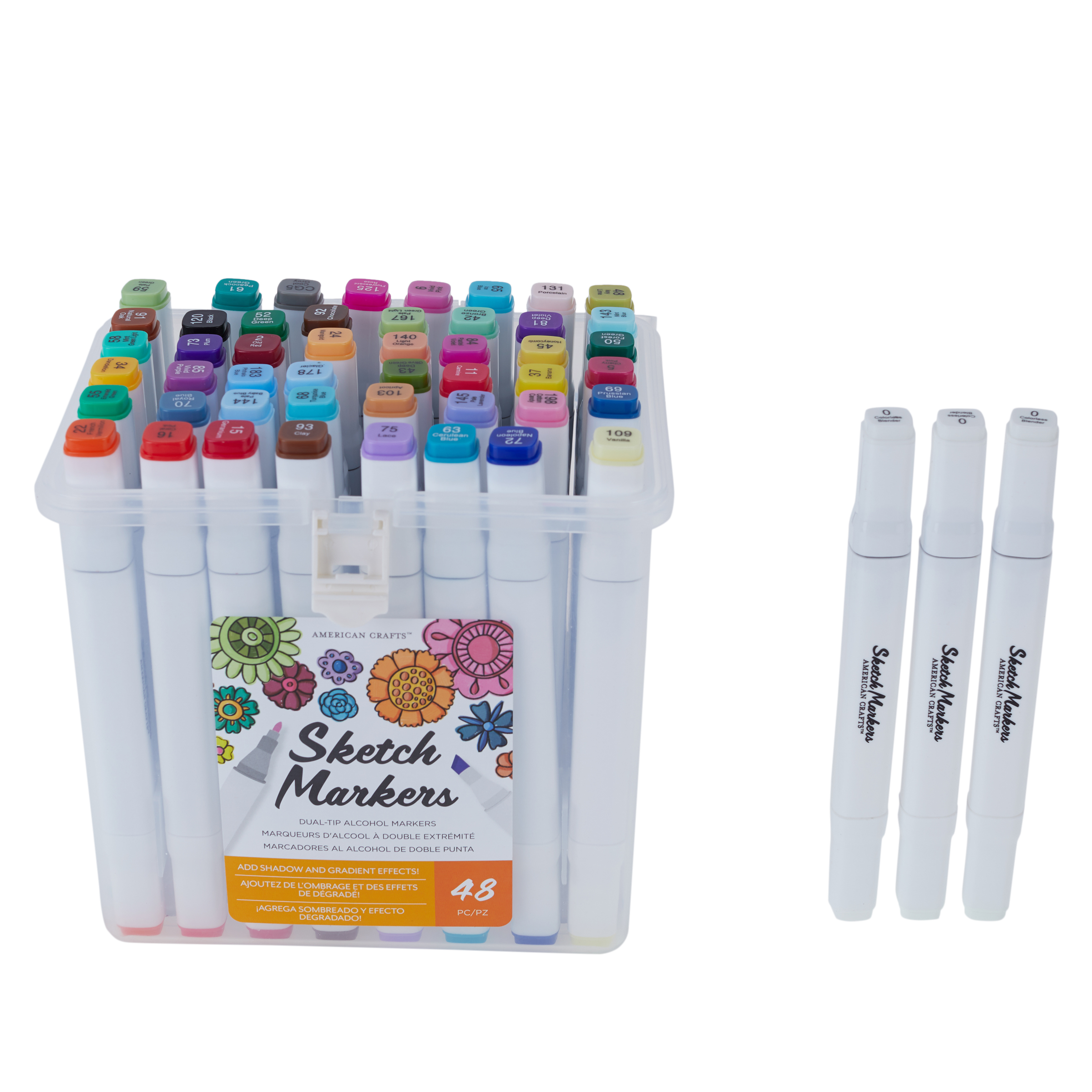American Crafts DualTip 48 Sketch Markers and 3 Colorless Blenders