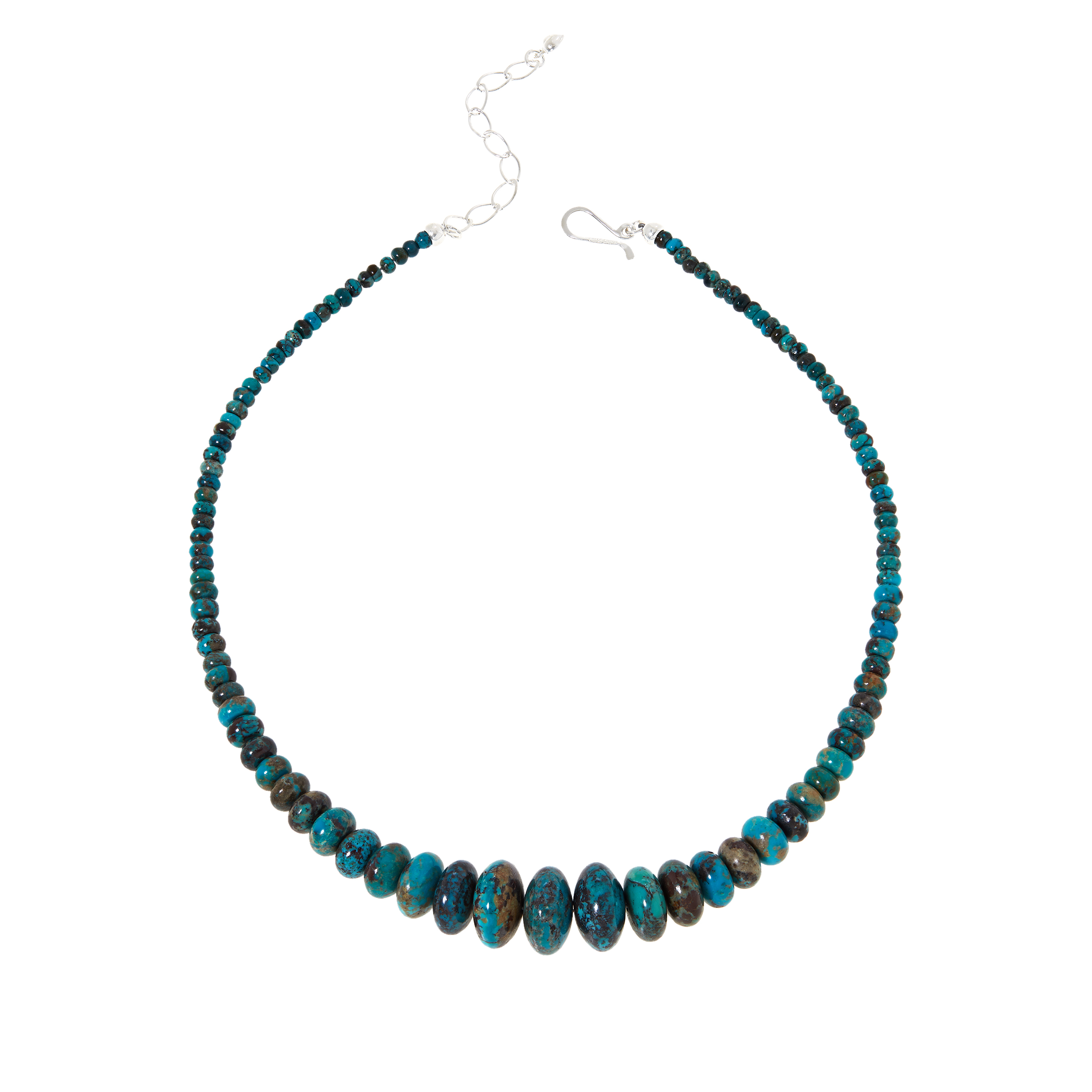 Jay King Sterling Silver Blue Turquoise Graduated Bead Necklace ...