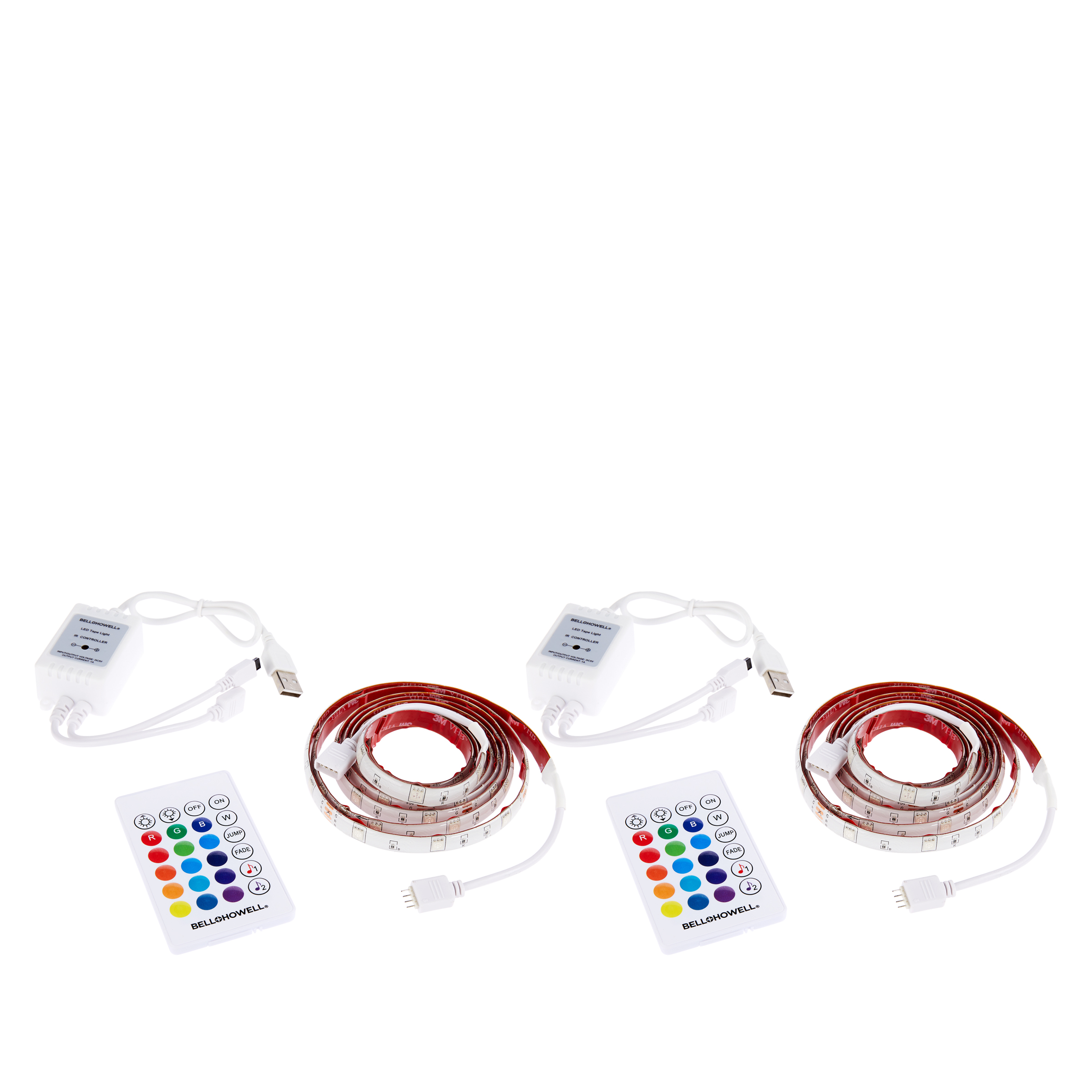 Bell & Howell 2pack 6' LED Color Changing Tape Light with Remote