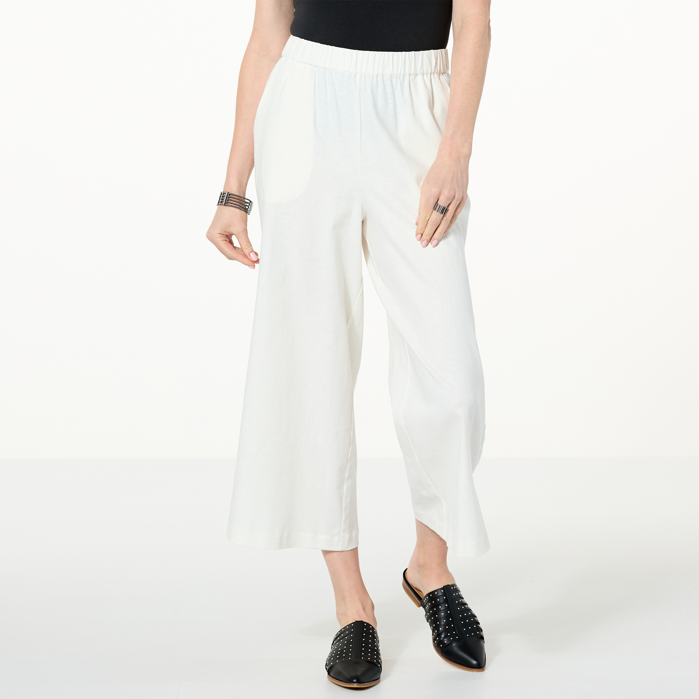 WynneLayers Linen Blend Wide Leg Crop Pant - 20710171 | HSN