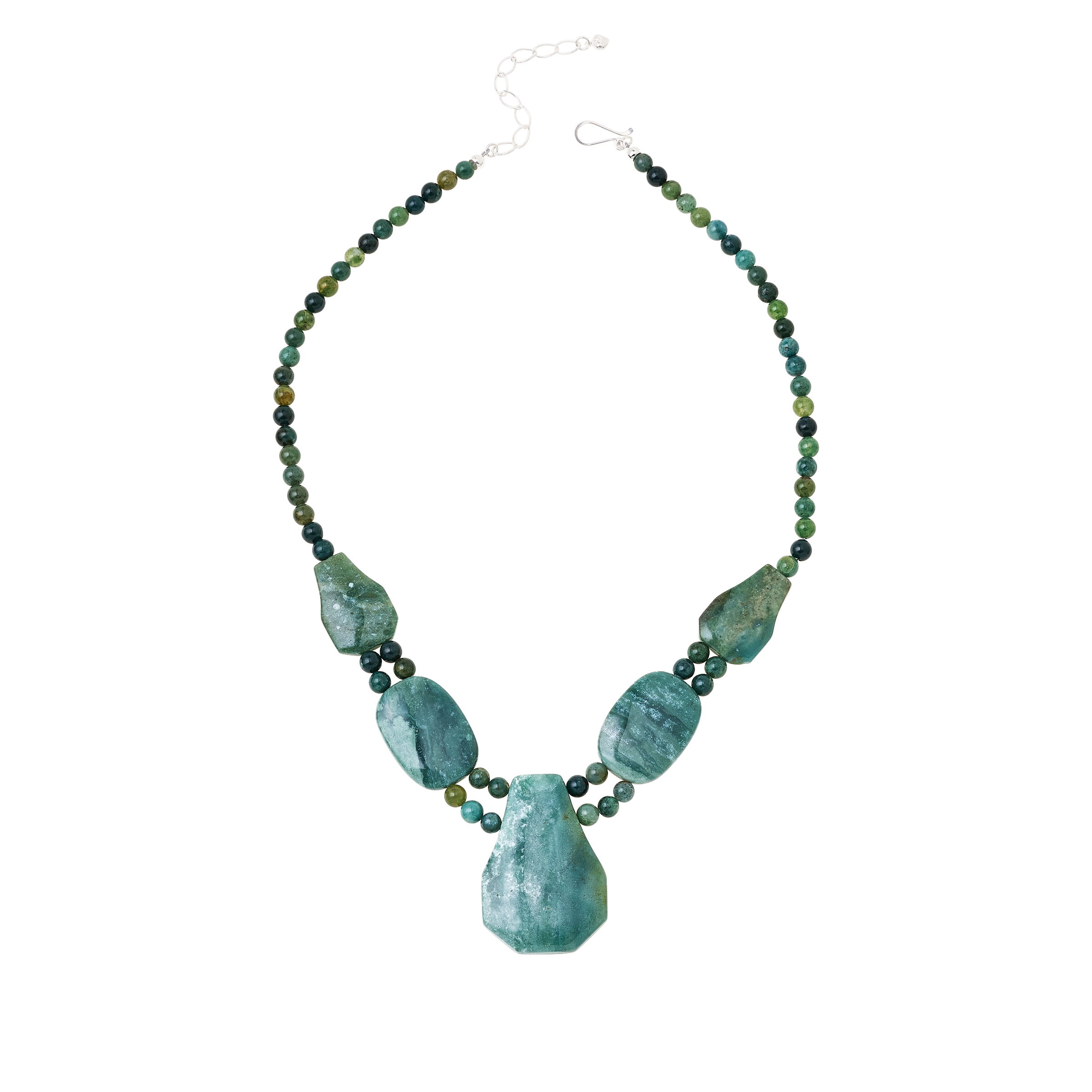 Jay King Sterling Silver Teal Blue Flora Chalcedony Necklace - 20821515 ...