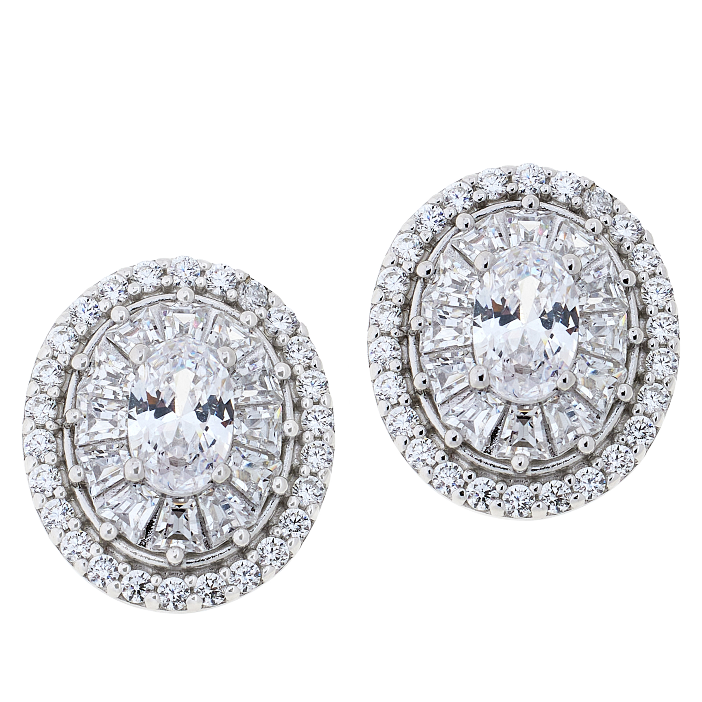 Radiance by Absolute™ Belladonna Sterling Silver Halo Stud Earrings