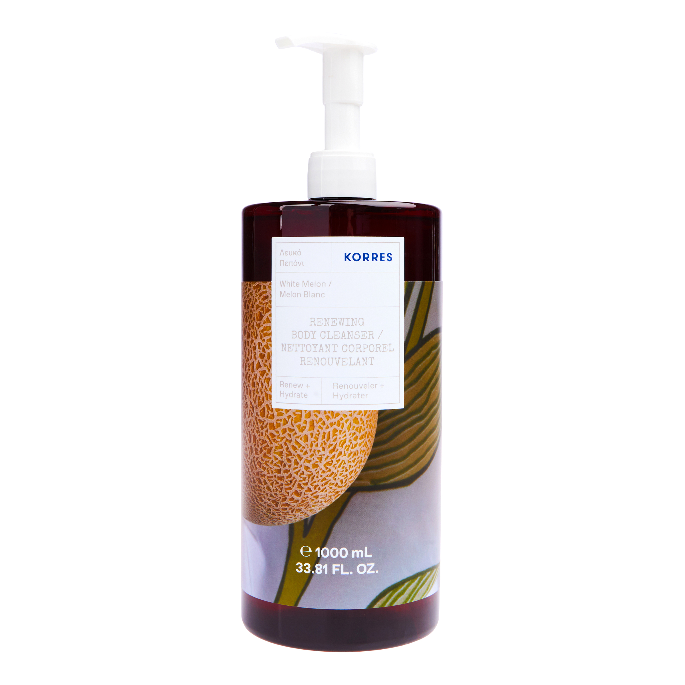 Korres 1 Liter White Melon Renewing Body Cleanser 22746522 HSN