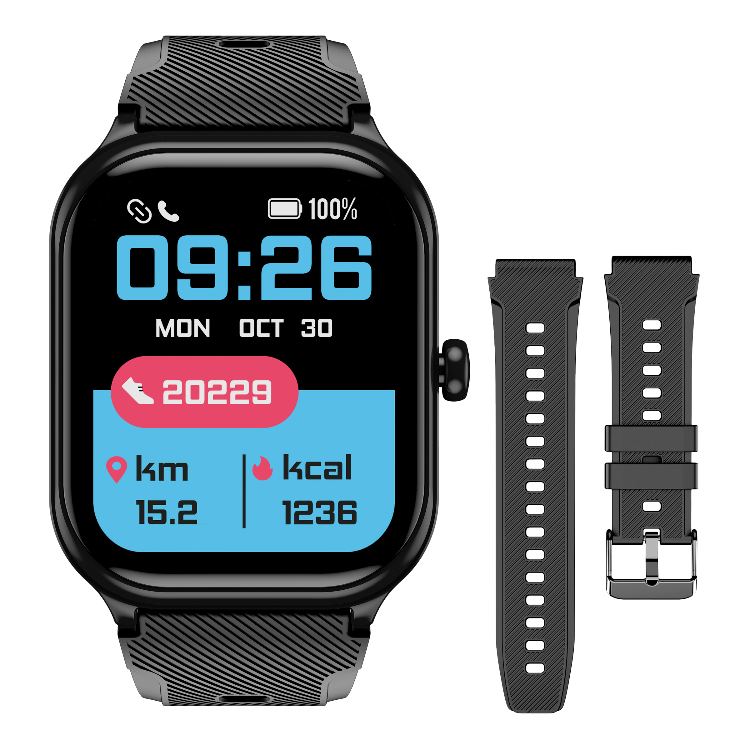 Letsfit E26 2" Bluetooth Smartwatch with Extra Band 22765282 HSN