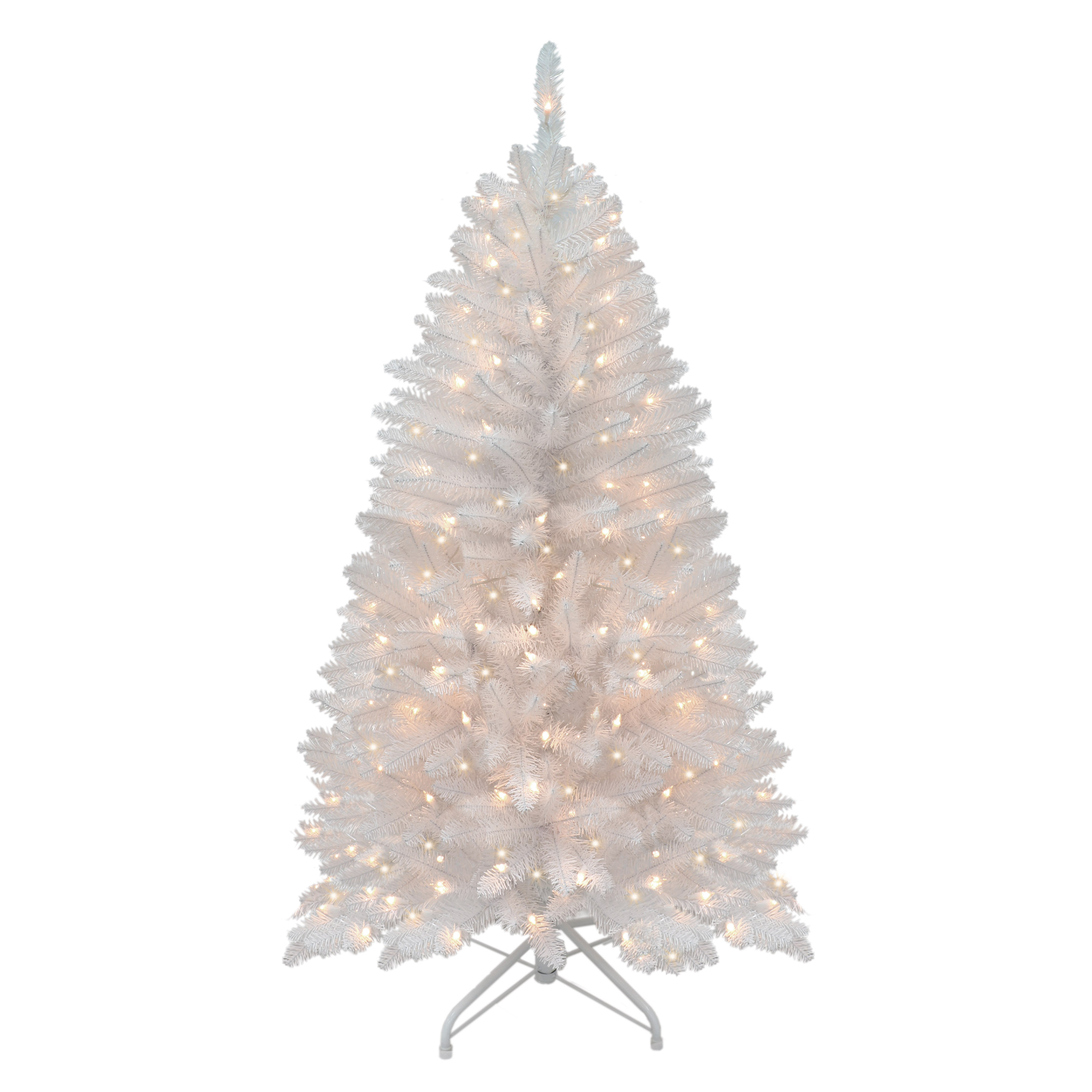 White Franklin Fir Artificial Christmas Tree with Clear Lights ...