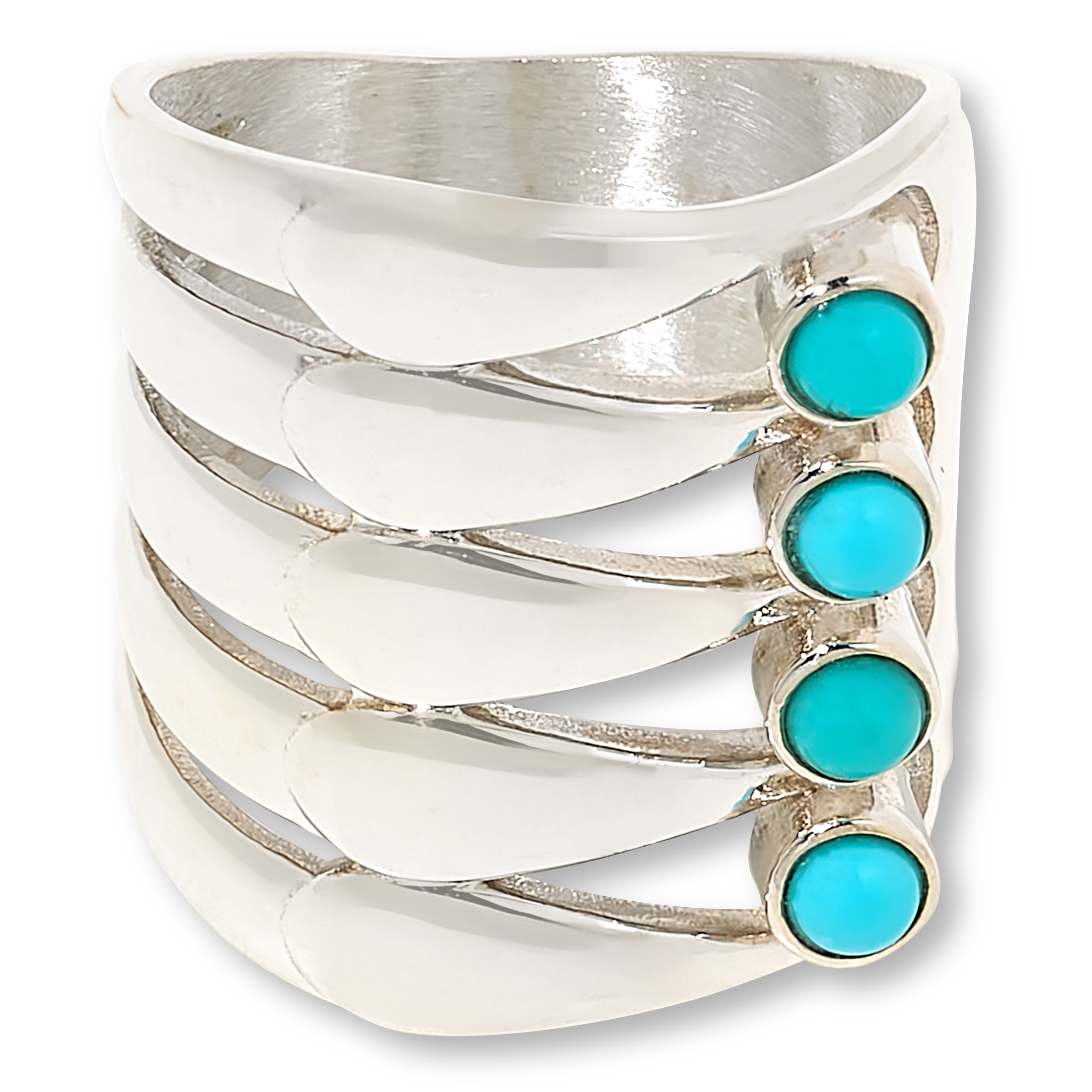 Jay King Sterling Silver Campitos Turquoise Wide Band Ring | HSN
