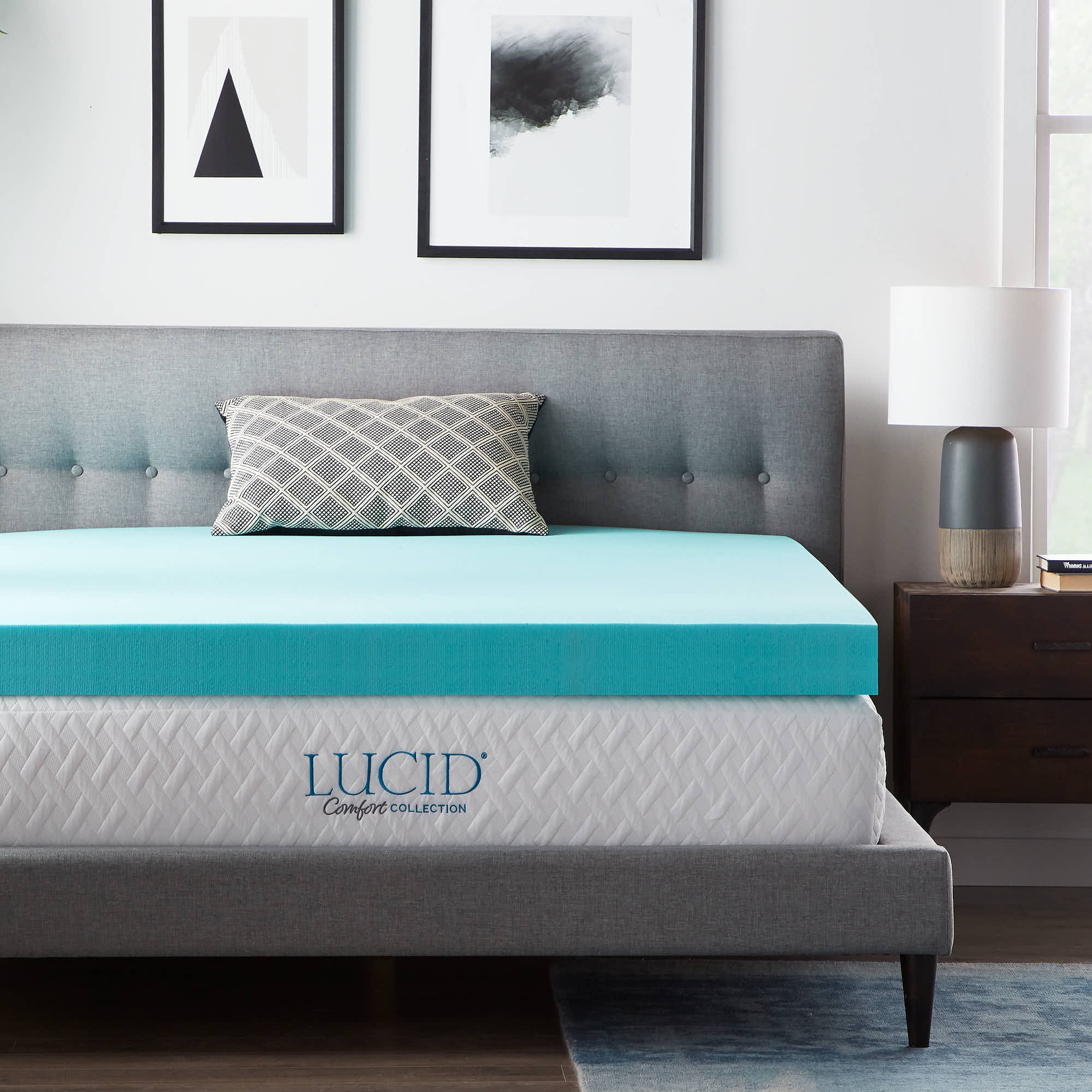 LUCID Comfort Collection 4" Gel Memory Foam Mattress Topper - Queen ...