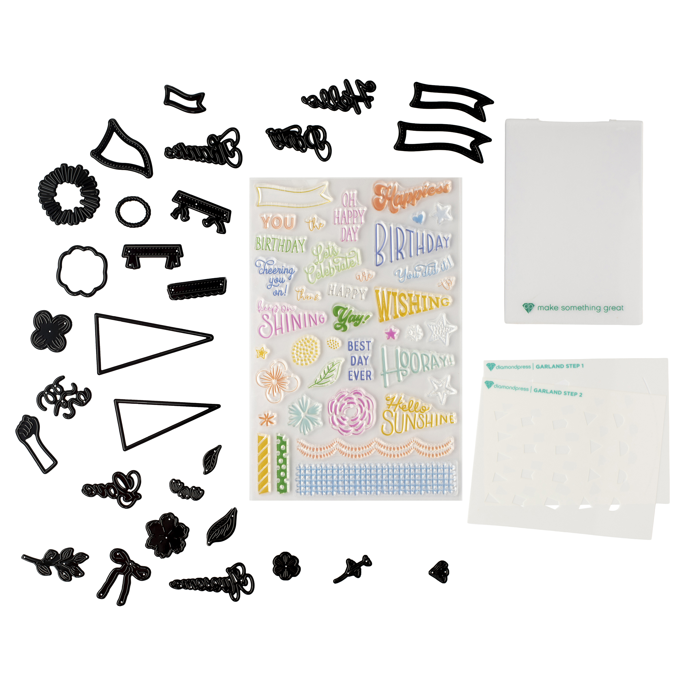 Diamond Press Pennant Stamp, Die & Stencil Kit | HSN