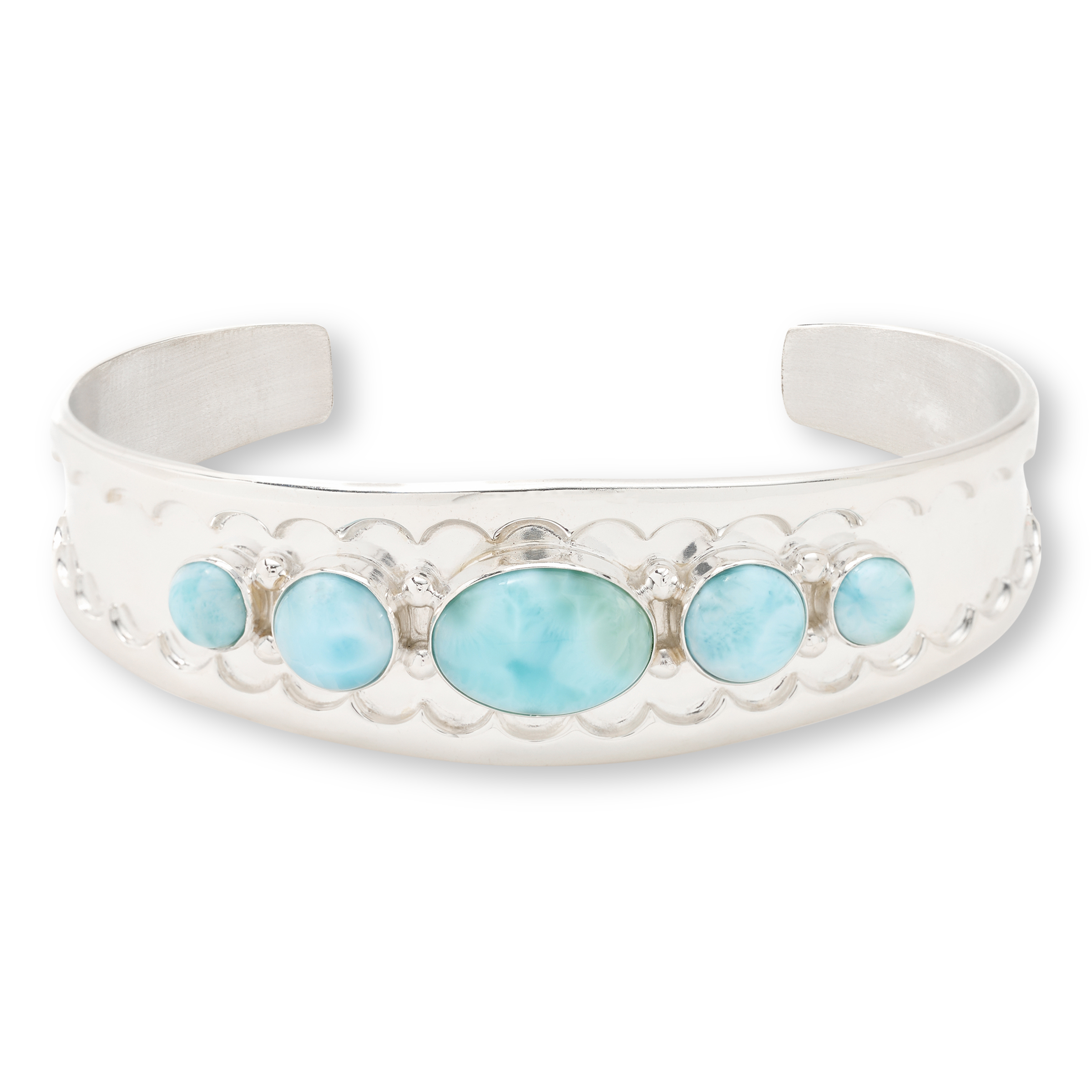 Silvetr Collection Jay King Gallery Collection Larimar Sterling Silver 5-Stone Cuff | HSN