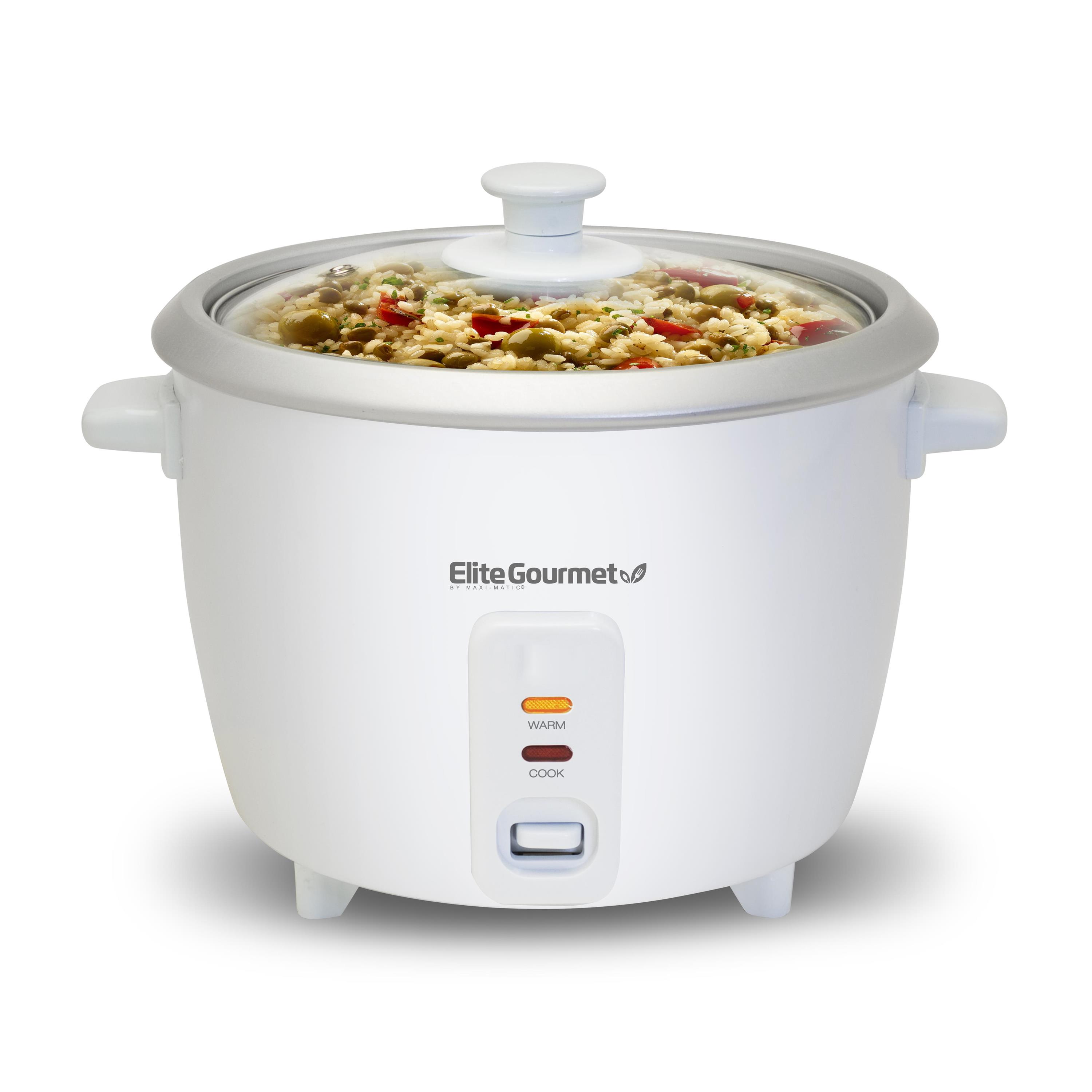 Elite Cuisine 6Cup Rice Cooker with Glass Lid ERC003 9455770 HSN