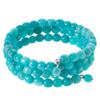 Lava & Gem Bead Stretch Bracelets Gray/Blue/Green/Pink 4-pc Set