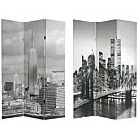 Oriental Furniture 6-Foot Double-Sided New York Scenes Room Divider - 3 ...