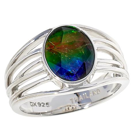 Ammolite ring sterling silver discount