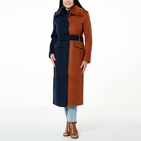 Badgley Mischka Military Style Colorblock Coat - 20908445 | HSN