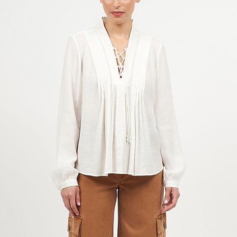 Joie NWT White Long selling Sleeve Cut Out Blouse L