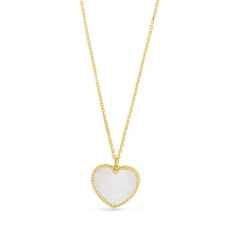 heart mother of pearl necklace