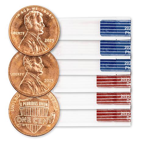 2025 Uncirculated P- & D-Mint Lincoln Cent Rolls Set of 6