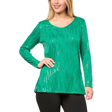 Antthony Sequin Knit Peplum Top - 20621170