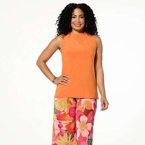 Antthony Sleeveless Shirred Neck Halter Tank Top