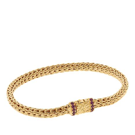 Bali Designs Gold-Plated Gemstone Clasp Tulang Naga Bracelet
