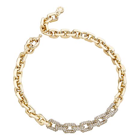 BAUBLEBAR Lucy Goldtone Pavé Paperclip Chain Bracelet