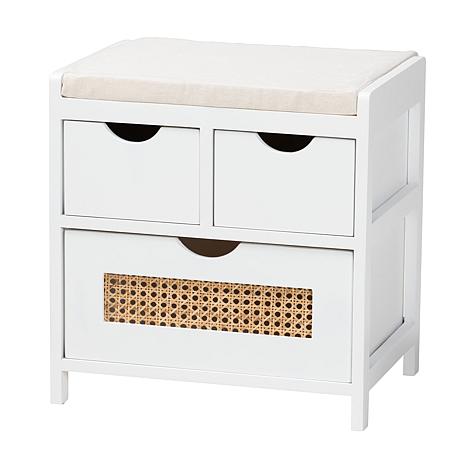 Baxton Studio Bastian Modern Fabric and Wood 3 Drawer Storage