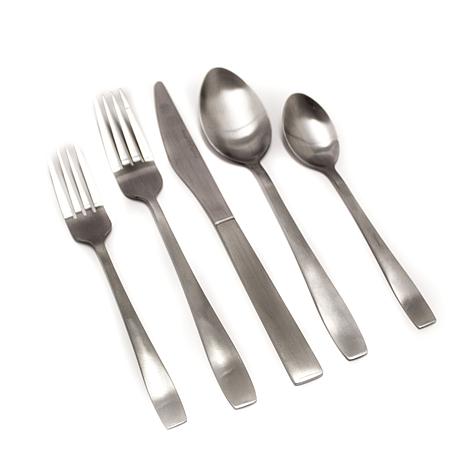 20pc Stainless Steel La Vague Silverware Set Matte Black