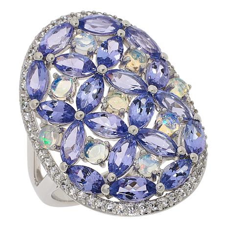 Colleen Lopez Exotic Gemstone and Ethiopian Opal Mosaic Ring - 22150233 ...