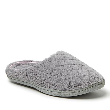 df by dearfoams women's quilted fleece clog slipper