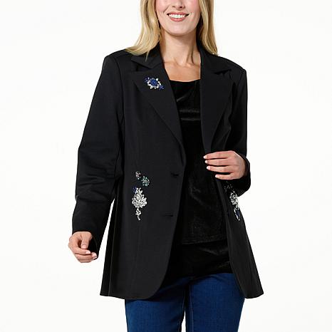 DG2 by Diane Gilman The Signature Collection Jewel Embellished Blazer