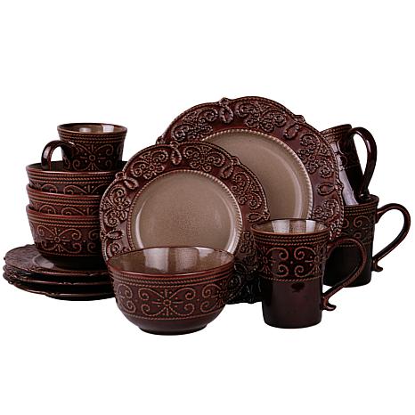 Elama’s Salia 16-piece Stoneware Dinnerware Set
