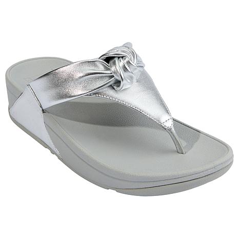 FitFlop Lulu Padded Knot Metallic Leather Toe-Post Sandal