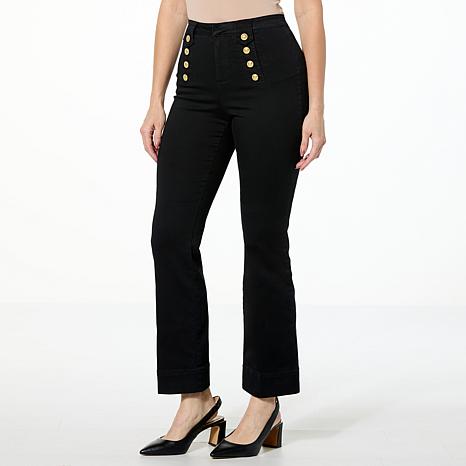 G by Giuliana Stretch G-Soft Denim Bootcut Sailor Pant w/Button Detail G by Giuliana Stretch G-Soft Denim Bootcut Sailor Pant w/Button Detail